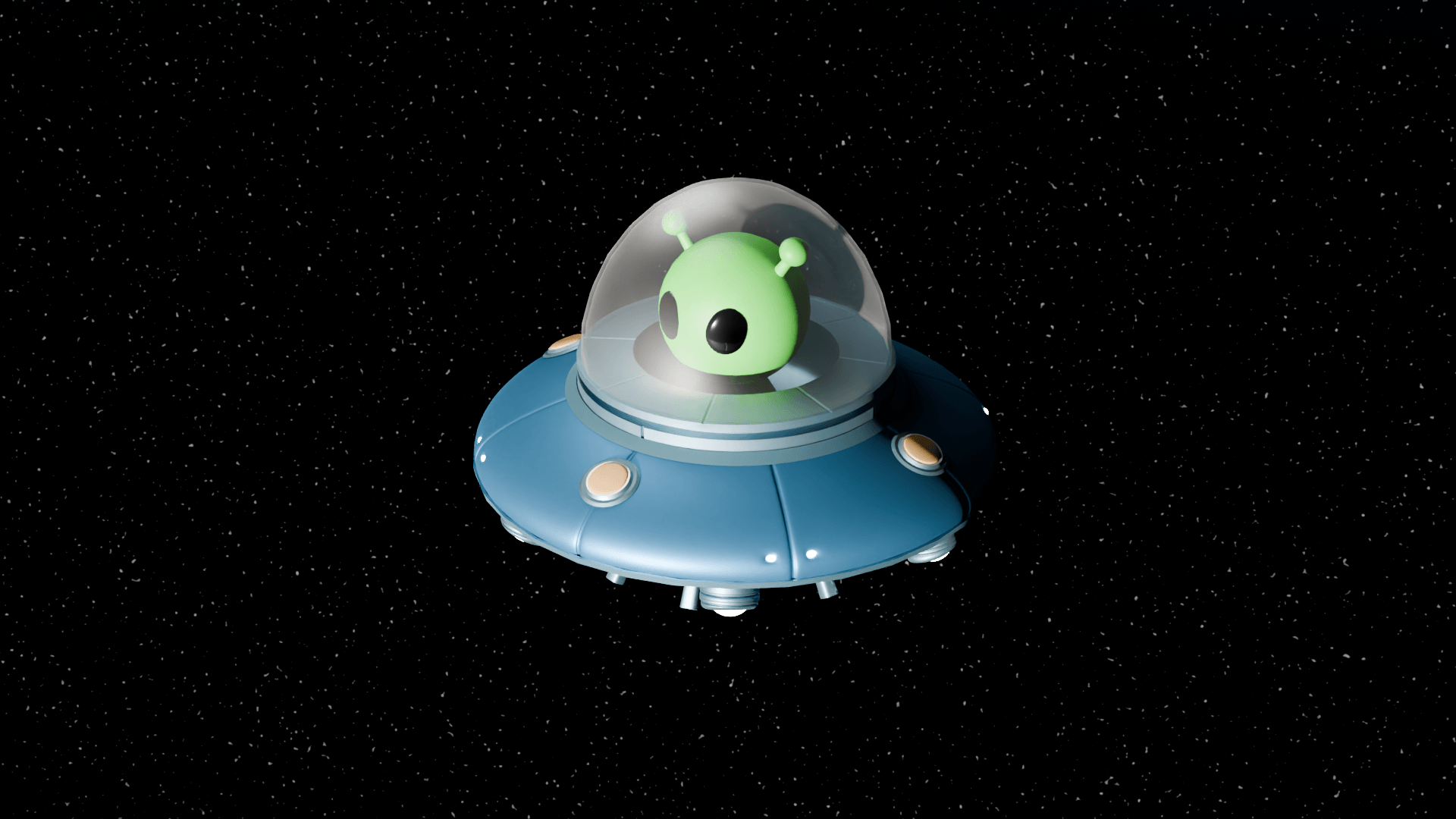 Flying saucer rendered in Blender