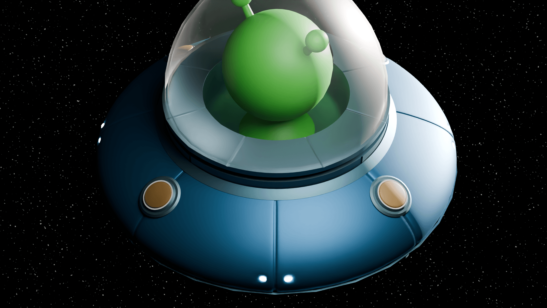 Flying saucer rendered in Blender