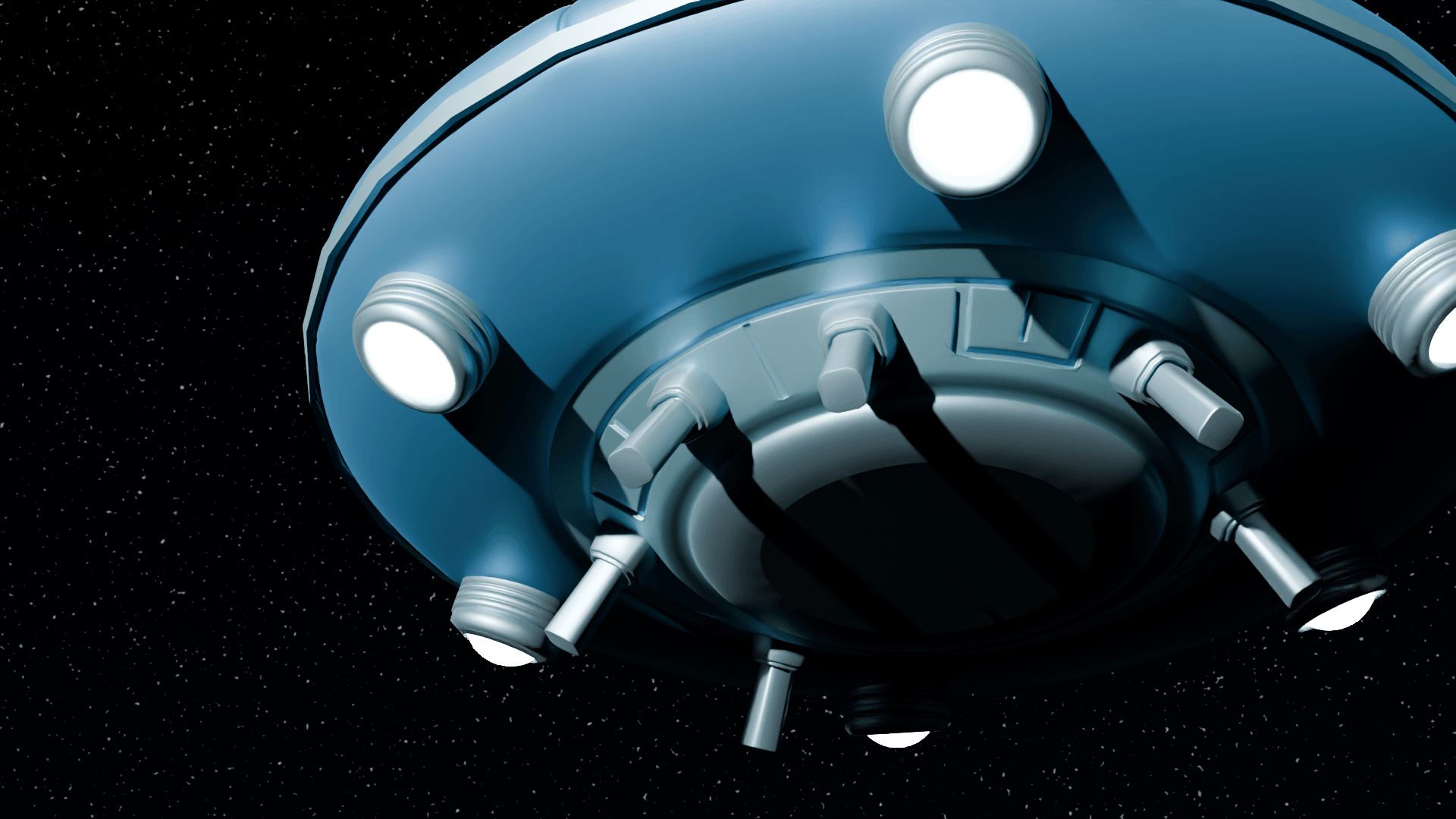 Flying saucer rendered in Blender
