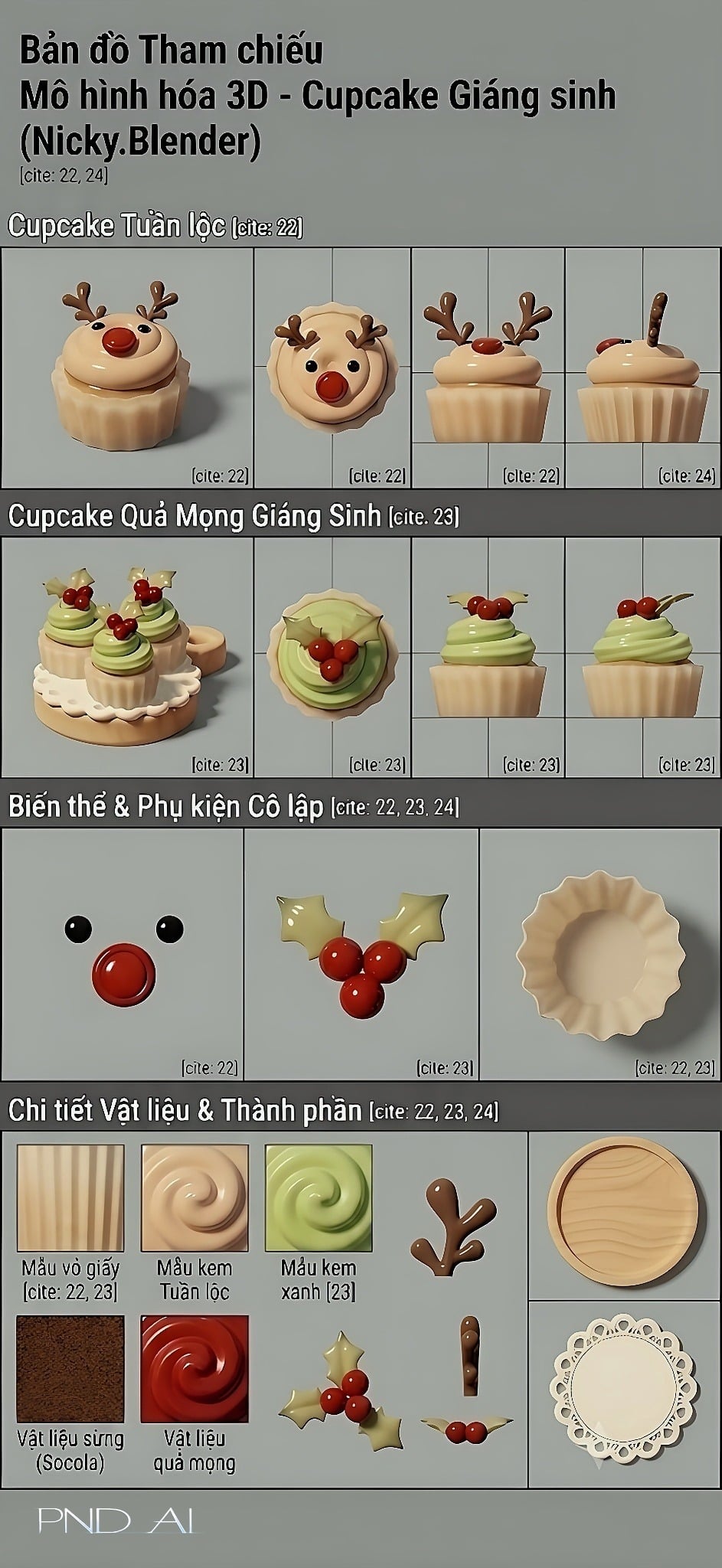 Reference images for Christmas cupcakes