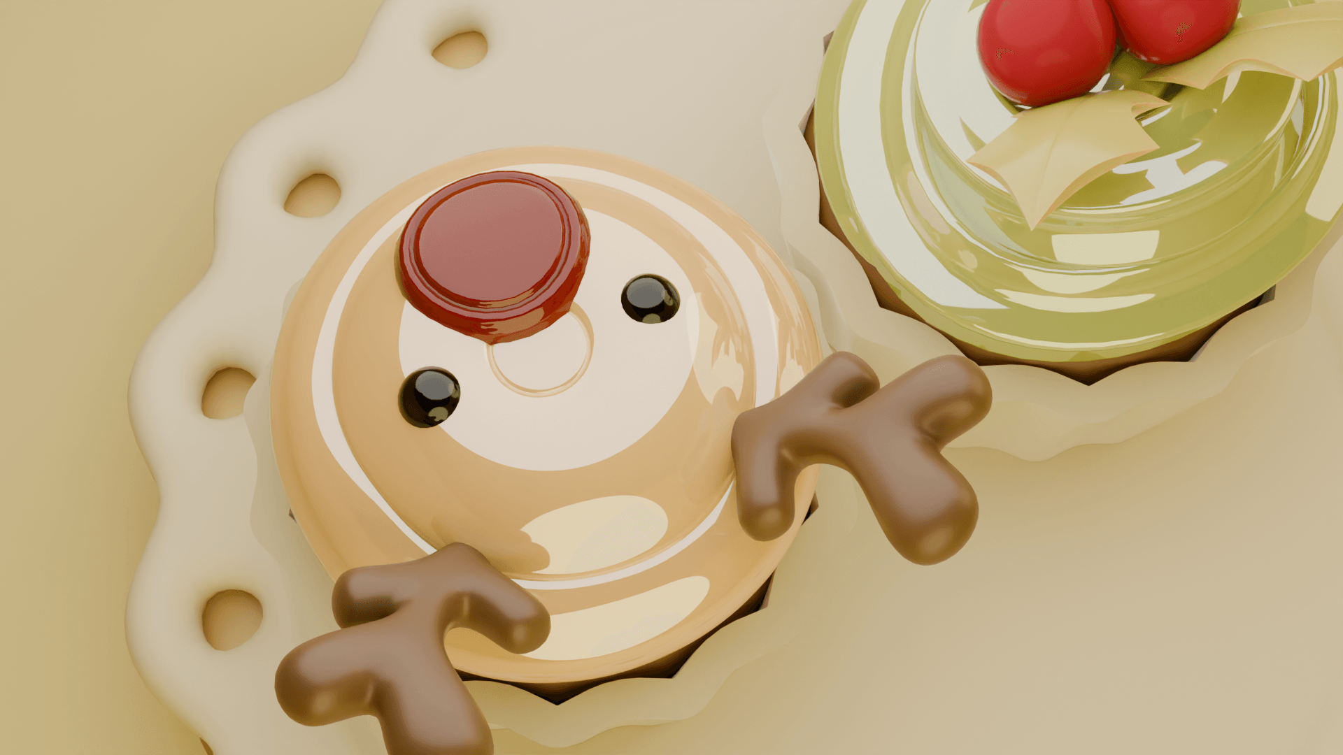 Christmas cupcakes rendered in Blender