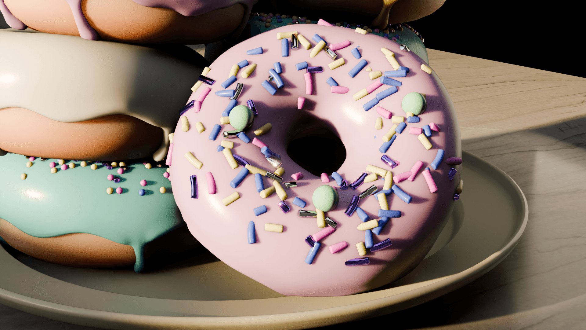 Donut rendered in Blender