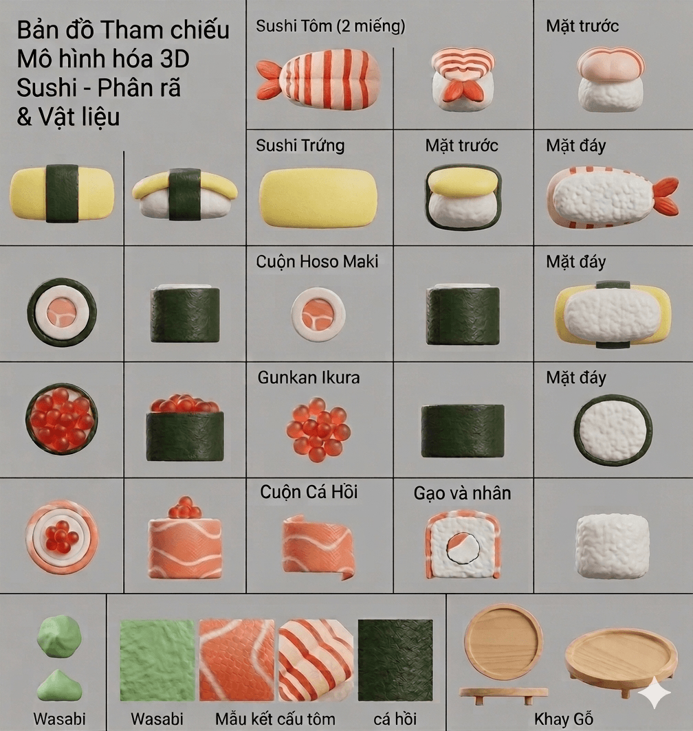 Reference images for Sushi platter